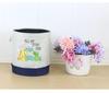 Children's Cartoon Embroidery Storage Bucket - Fabric Cotton Linen Organizer for Toys, Laundry, and Sundries.