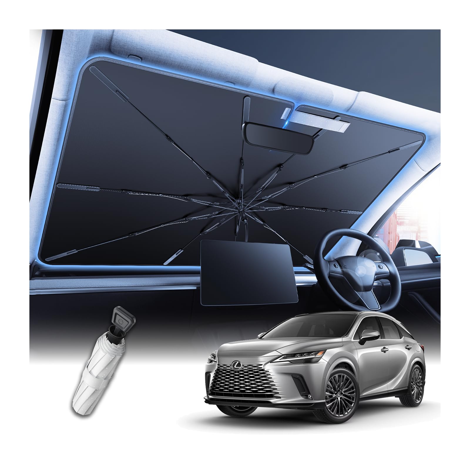 

2025 Усиленный эксклюзивный солнцезащитный зонт для лобового стекла Lexus RX 5-го поколения солнцезащитный экран наконечник 10 см можно сложить ALA10 ALH10 солнцезащитный экран Блэкаут