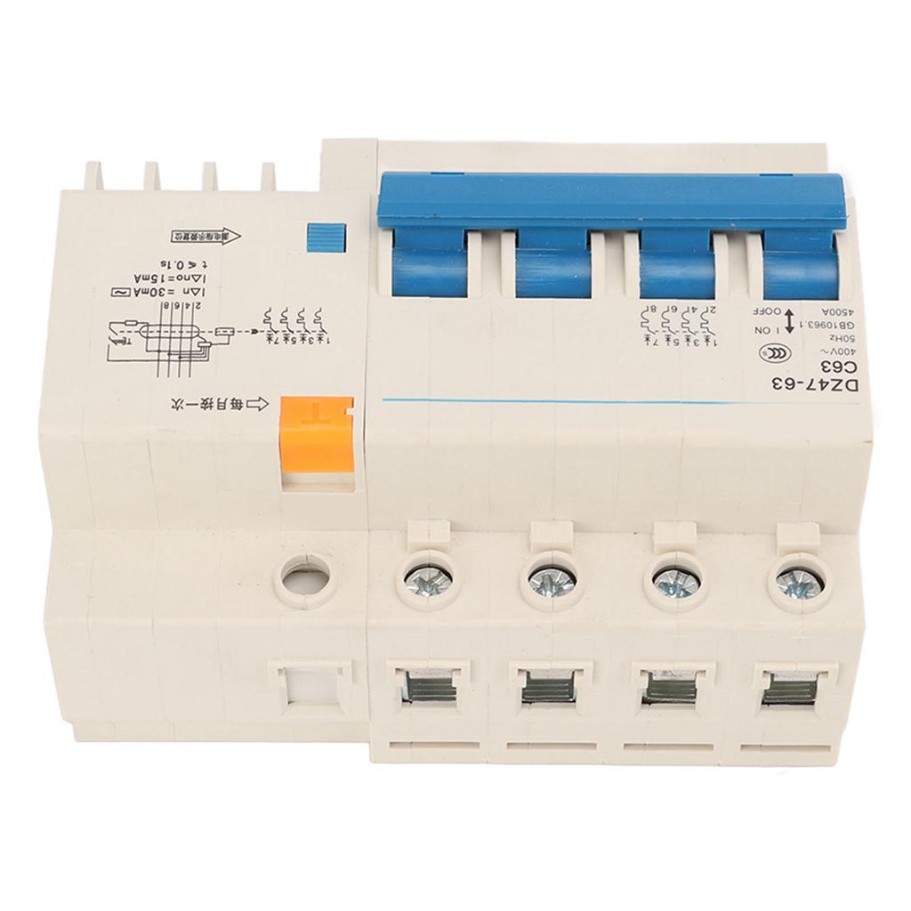 4P Circuit Breaker Good Current Protection Device Pa66 Shell 4500A Breaking Capacity DIN Rail Mount Circuit Breaker 400V