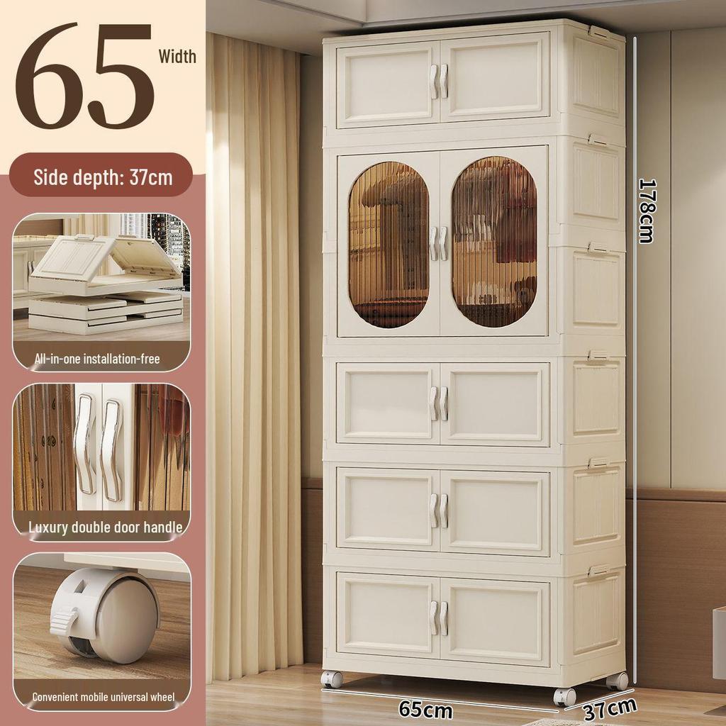 Collapsible Wardrobe with Wheels: Portable Storage for Baby Clothes & Toys.