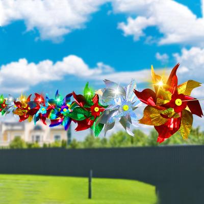 Bird Repellent Pinwheels The Breeze Turns Strong Reflection Lengthen Colorful Bird Repellent Windmill for Outdoor