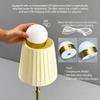 Rechargeable Cordless LED Wall Light Table Lamp Touch Control Led Desk Light Night Lights Fabric Shade Bedroom Modern Design