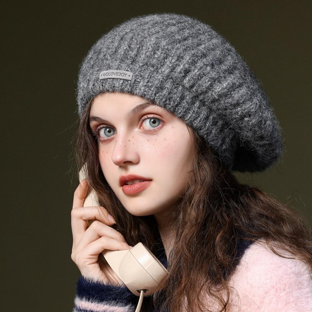 Elastic Knitted Berets British Style Artist Hat Fashion Newsboy Cap Outdoor