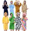 MICHLEY Children's Cartoon Hooded Flannel Robe