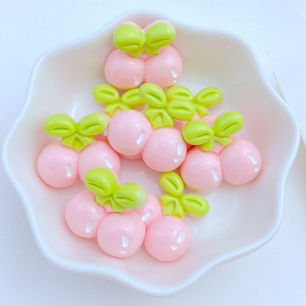 10Pcs New Cute Resin Cherry Strawberry Grape Radish Flat Back Parts Embellishments For Hair Bows Accessories