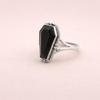 Anello a Bara in Onice Nero Argento Sterling 925, Anello Statement Gotico Boho, Anello Fatto a Mano con Pietra di Onice, Gioielli Minimalisti