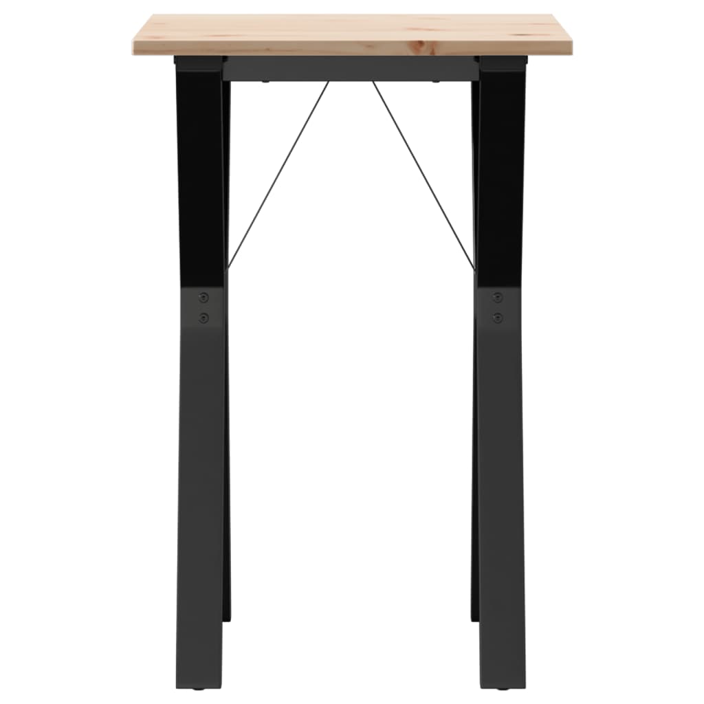 Dining Table Y Frame 50x50x75 cm Solid Pine Wood and Steel