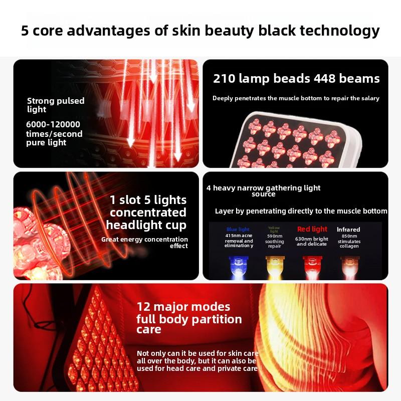 Photon Skin Rejuvenation Instrument Whole Body Recovery Spectrometer Red and Blue Light Facial Deprivation Beauty Instrument