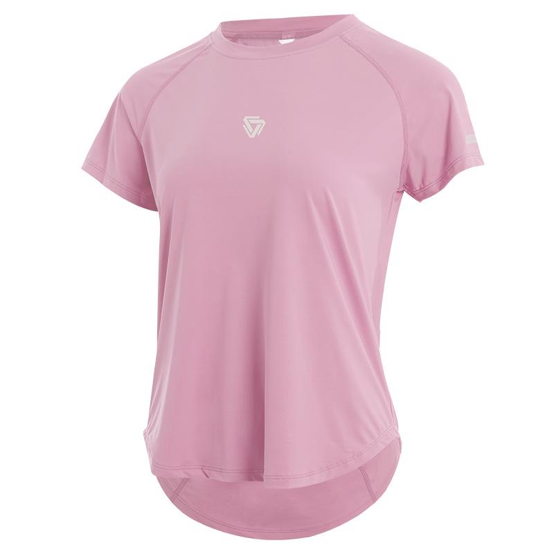Damen Schnelltrocknendes Reflektierendes Mesh-Top - Atmungsaktives Rundhals Kurzarm für Laufen & Aerobic