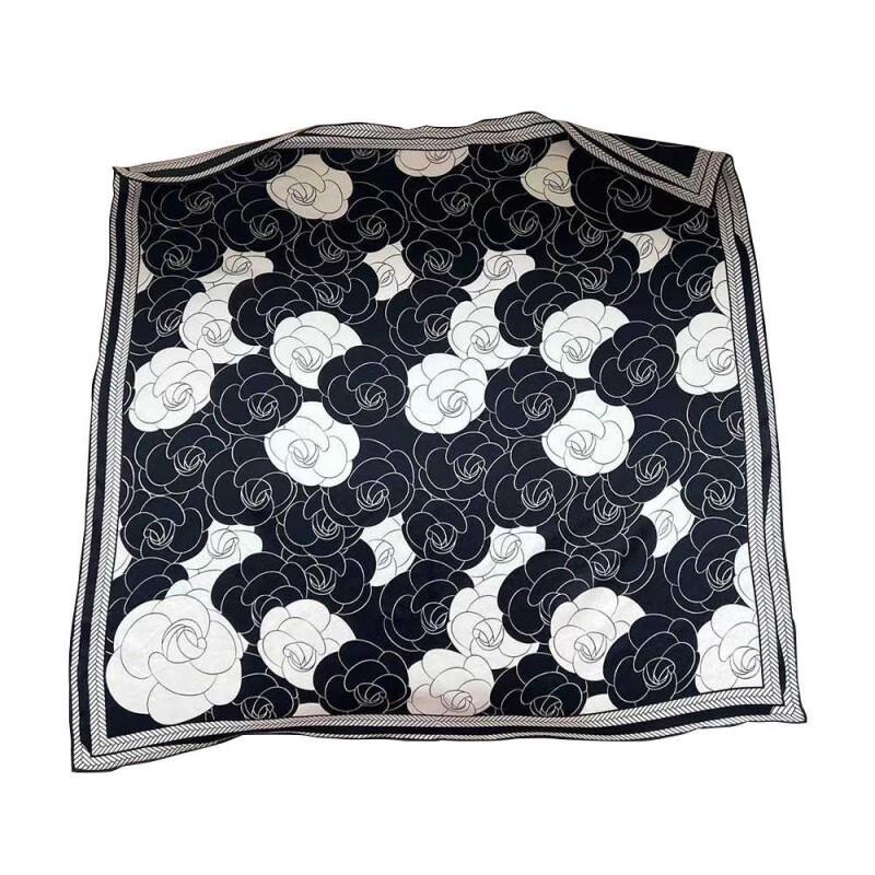 NINA SOLOR Classic Camellia Silk Scarf