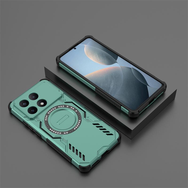 Armor Case For Xiaomi Poco X6 Pro Magnetic Adsorption Wireless Charge Cover Poco X6 F6 F7 Pro F7 Ultra Case For Poco X6 Pro Case