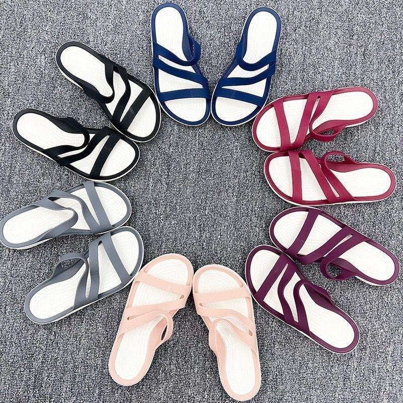 2025 Summer New Sandals Women's Flat Heel Soft Sole Jelly Shoes Comfortable and Fashionable Wear Cool and Light