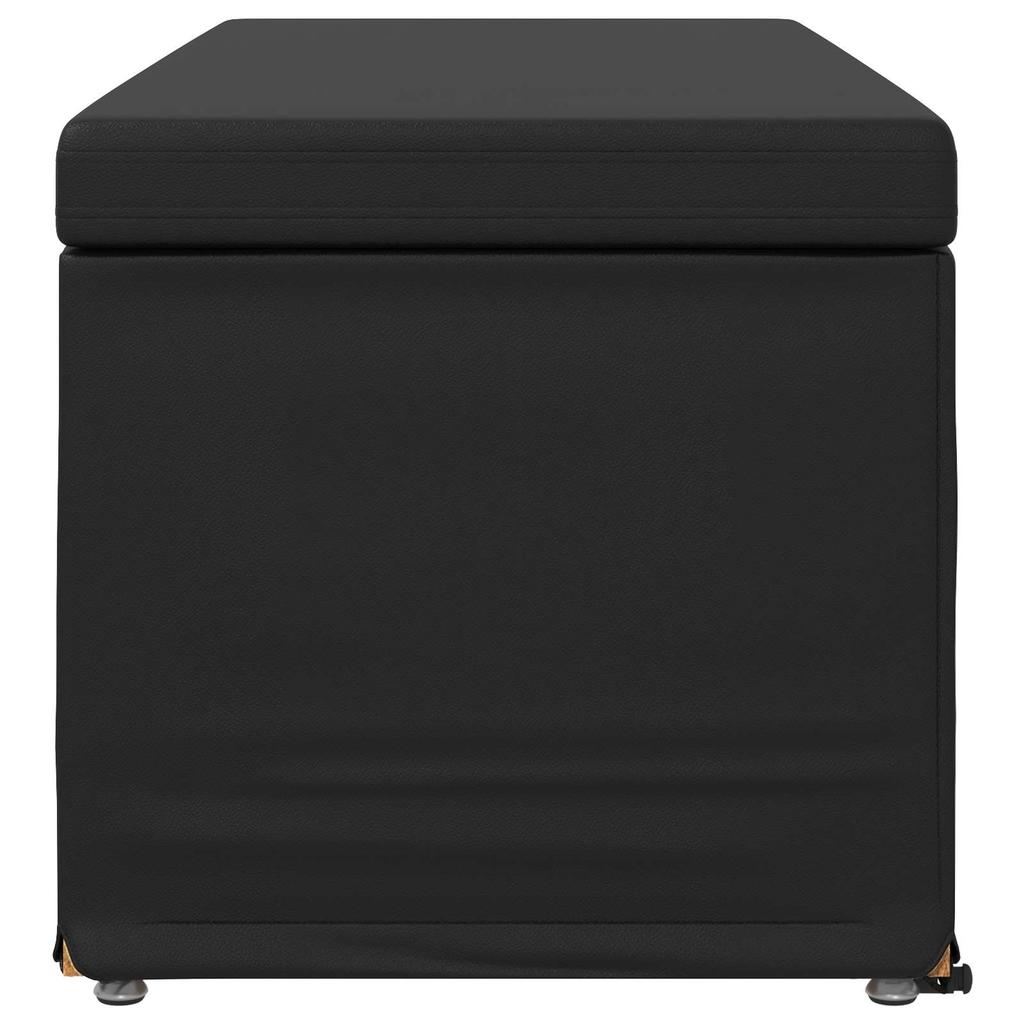 Black Stool 101 x 41 x 40 cm Faux Leather and Engineered Wood