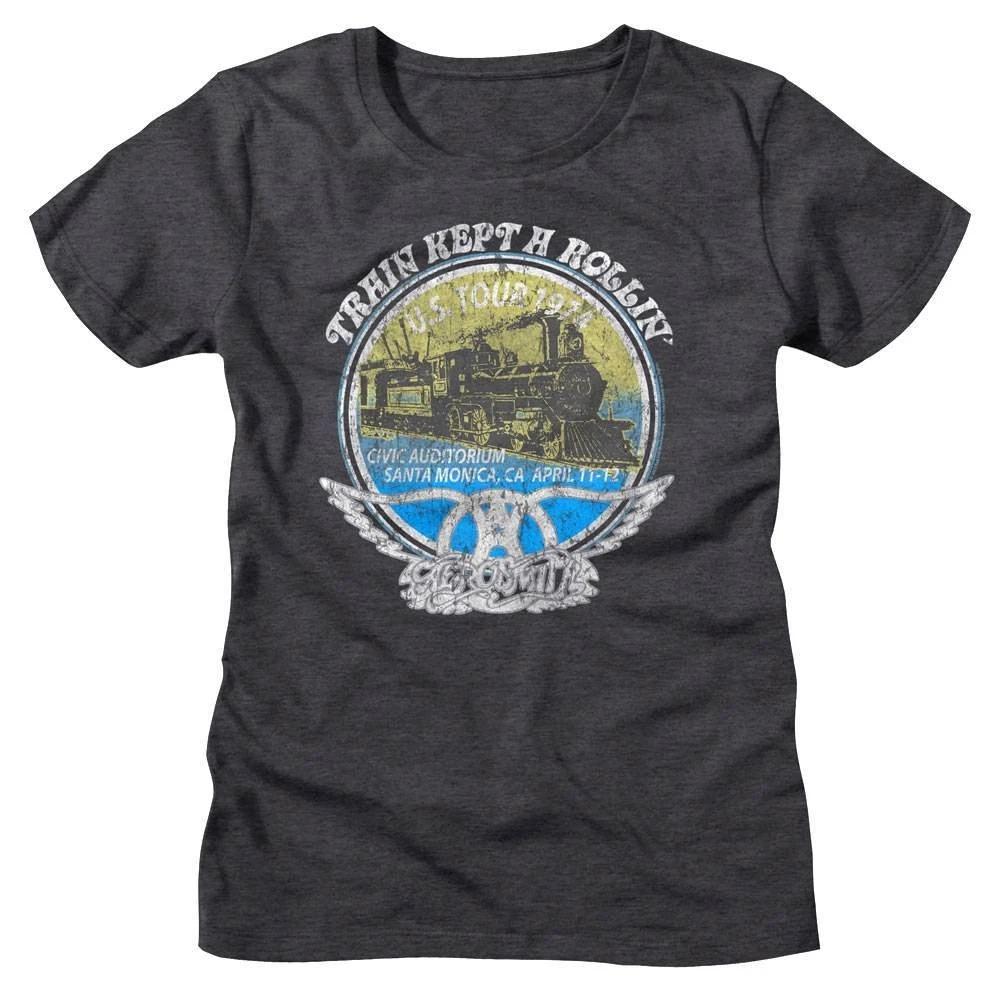 Aerosmith Train Kept A Rollin US Tour 1974 Women s T Shirt S