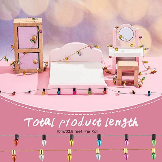 Fargerik Lyslenke Ekstra Lang Klar Farge Glatt Overflate Kan Klippes Fritt Bred Anvendelse Dekorativ Plast Juletre Fargerike Kunstige Lyslenker