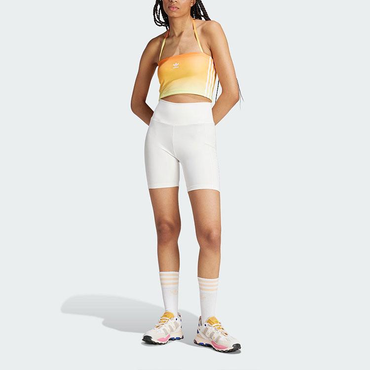Adidas Originals Gradient Logo Sports Tank Top Women Tops Orange Yellow JF8269