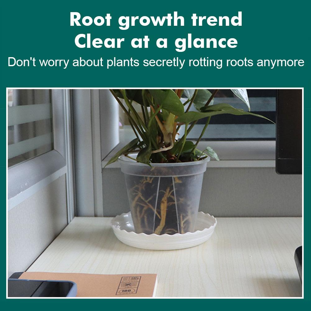 Transparent Plastic Flower Pot Root-Controlled Planting Pot With Stomata Grow Box For Planting Orchids Home Garden Supplies