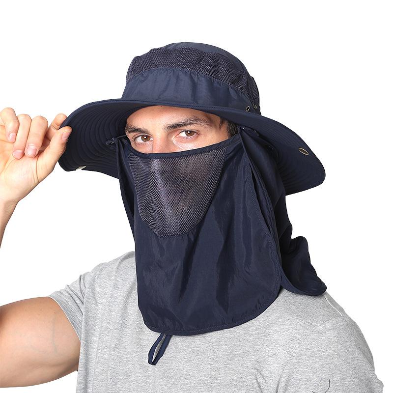 Breathable Fisherman Cap Summer UV Protection Sun Hat With Neck Flap Women Men Detachable Hiking Fishing Hats Outdoor Bucket Hat