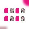 Square Press On Nail Flower Fake Nail Glues On Nail Artificial Acrylic Nail 12 Size 48pcs Stick On Nail for Women Girls