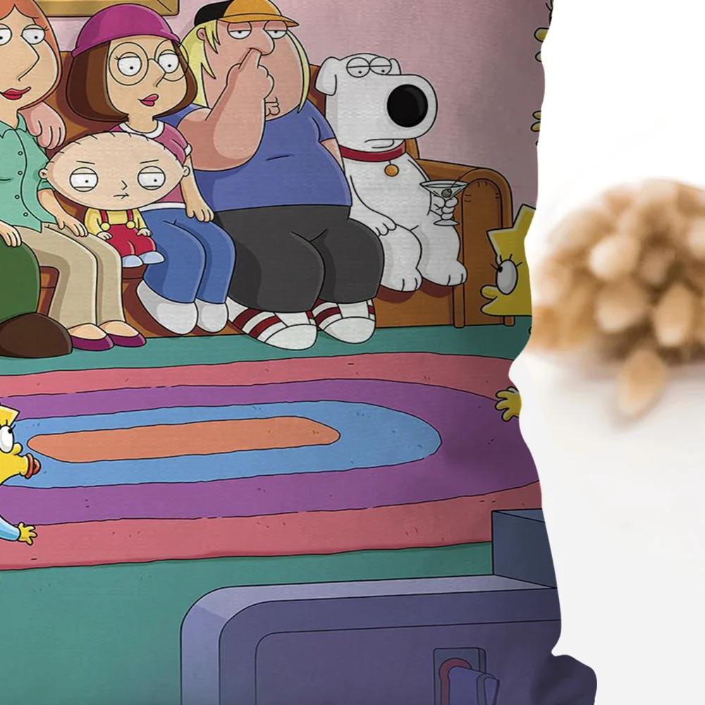 Animated F-family G-guy Drama Cartoon Pillow Case Square Pillow Bedroom Sofa Leisure ComfortCarLiving Room Home Decoration 40X40