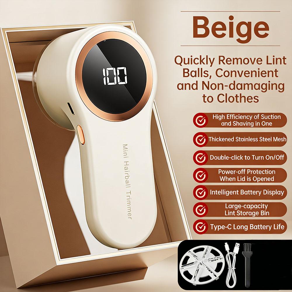 Portable Electric Lint Remover with LED Display USB Multifunction Rechargeable Sweater Shaver with Smart Touch Screen