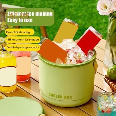 Ice Bucket Ice Cube Tray with Lid & Bin Efficient Ice Making Mold for Freezer Easy Release Reusable Ice Cube Maker for Drinks Coffee