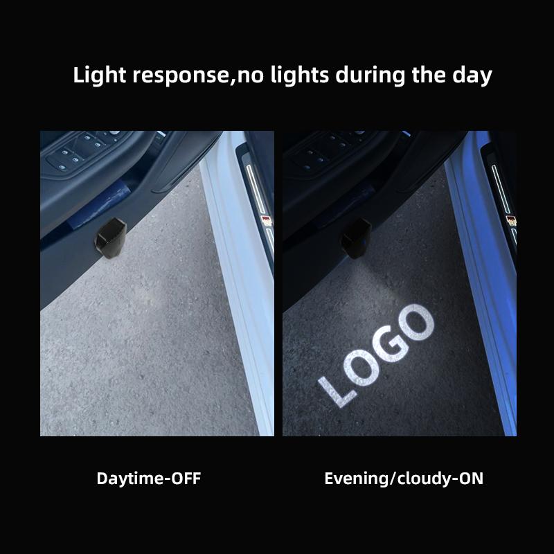 2PCS For Mitsubishi Ralli Art Lancer EX Pajero Outlander ASX Eclipse Cross Logo USB Car Door LED HD Courtesy Welcome Lights