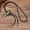 Western Cowboy Bolo Tie Personality Adjustable Rope Retro Alloy Bolo Tie Vintage Plating Retro Fashion Cowboy Rope