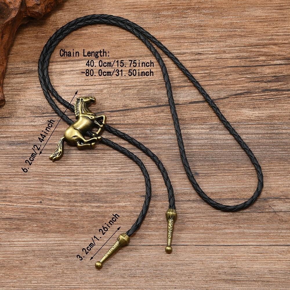 Western Cowboy Bolo Tie Personality Adjustable Rope Retro Alloy Bolo Tie Vintage Plating Retro Fashion Cowboy Rope