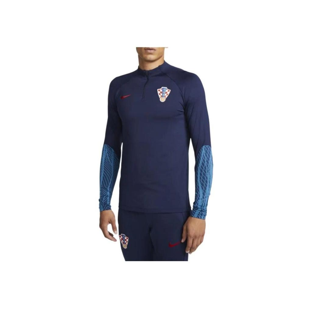 Nike Dri-FIT Strike Drill Chorvatsko Mistrovství světa Tréninkové Fotbalové Tričko s Dlouhým Rukávem Pánské topy Tmavě Modrá DH6453-498