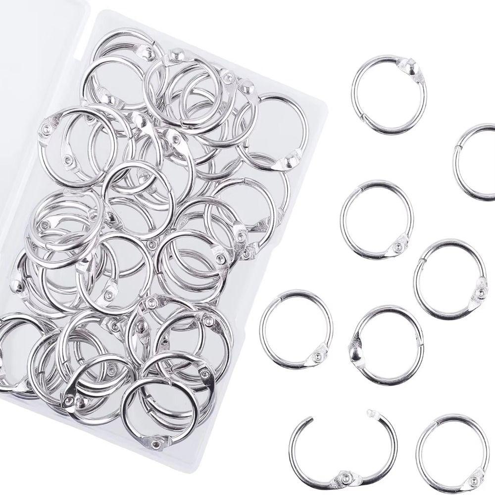 50Pcs Sturdy Loose Leaf Binder Rings Assorted Sizes Book Binder Rings School Supplies