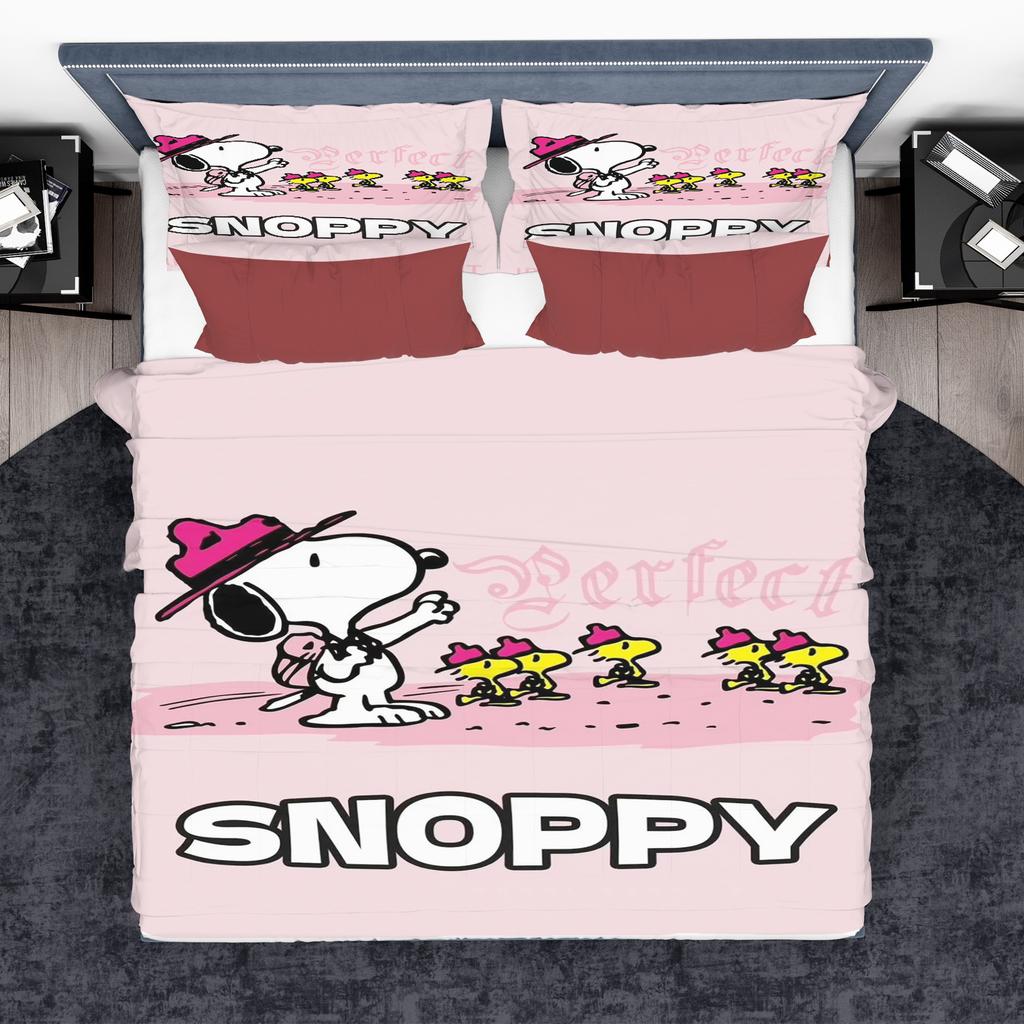 Snoopy Duvet Cover Set Comforter Bedding 3d Children'S Bedding Set 3-Piece 1 Quilt Cover King Size