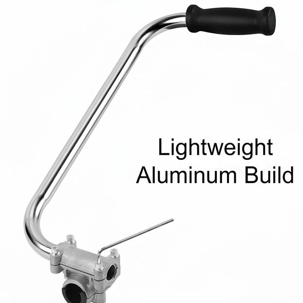 15in Weed Eater Handle Extension with Shoulder Strap - Silver Aluminum Ergonomic Trimmer Grip with Support Clip for Lawn Care Gardening Yard Trimmi