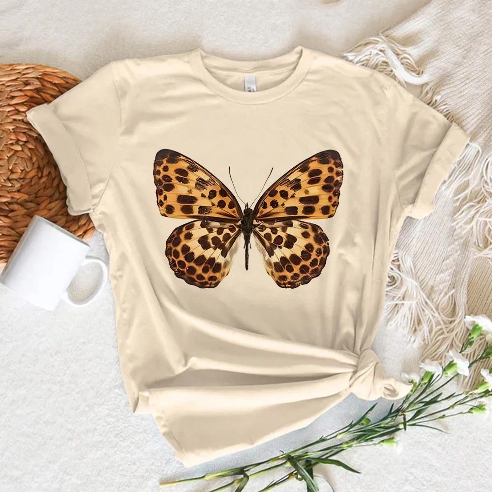 Leopard Print Love Top Women Funny Summer Girl Designer Clothes Summer Casual Short Sleeves  Tops Kawaii Women Tshirt Streetwear