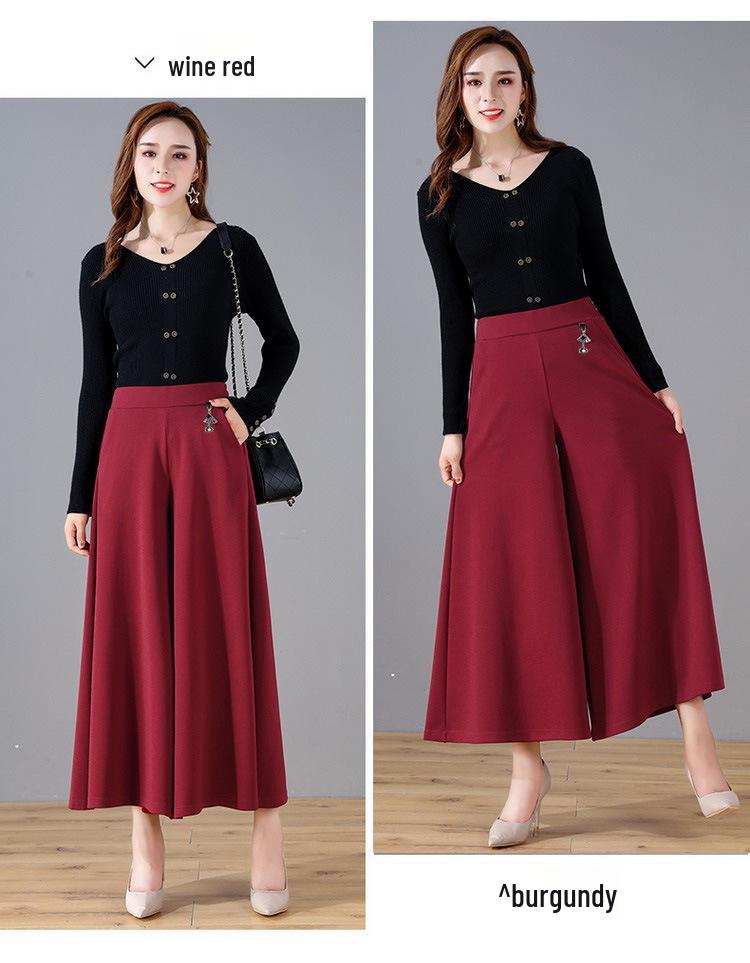 

Кюлоты с высокой посадкой и широкими штанинами для женщин: Летняя мода 2023 года Брюки для похудения для бальных танцев, Идеально подходят для женщин среднего и пожилого возраста. 5XL (150-165 kg) кирпич красный