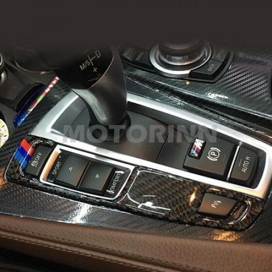 For BMW F10 5 Series 2011~17 Carbon Fiber Gear Shift Panel Button Trim Sticker
