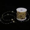 10 Meters Bead Chain ABS Electroplated Pearl Chain Fiver- Pointed Star Decorative String(Golden)