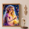 Diamond Painting 5D Round Diamond Full of Diamonds Diy Handmade Stickers, Home Decoration Paintings Featuring Rapunzel Princess.