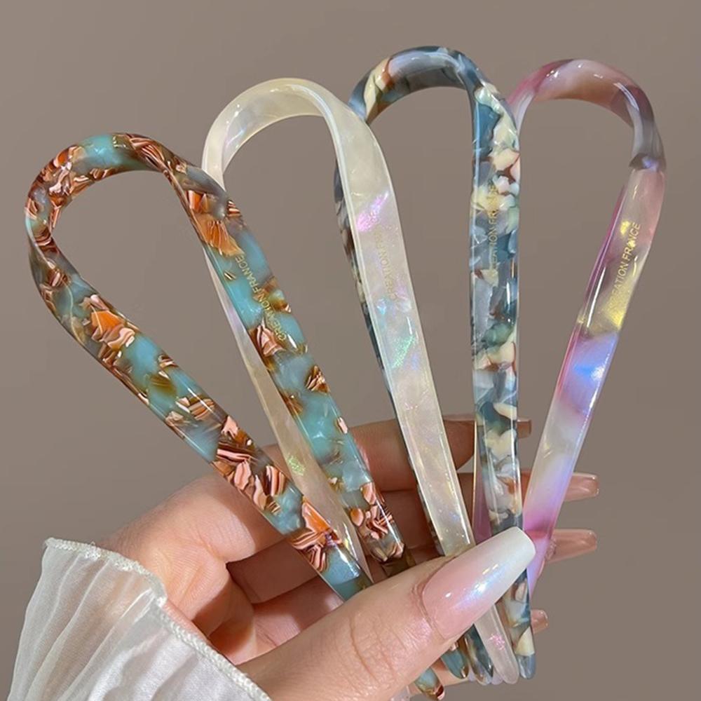 Niche High-end Acetate Sweet Thread Colored U-shaped Hair Clip Elegant Retro Woven Hair Clip Multifunctional Daily Hair Clip
