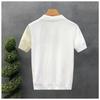 Half Zip Western-style Ice Silk Thin Short Sleeved Sweater Men Summer Cool Knit T-shirt Men Mens Polo Shirt