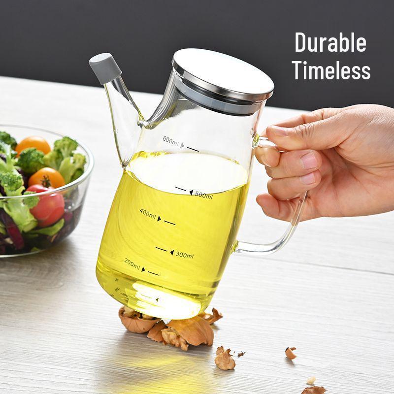 High Borosilicate Glass Oil Pot for Soy Sauce & Vinegar - Non-Stick Storage Bottle