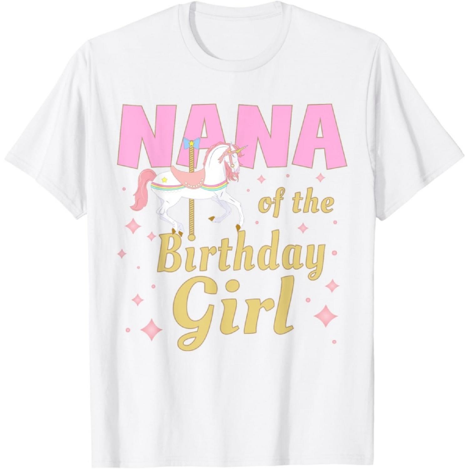 Nana Carousel Party 1st First Birthday Girl Family Matching T-Shirt S