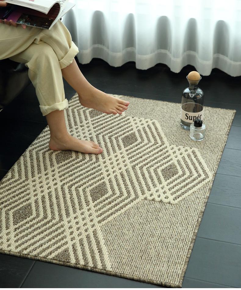 High-end Door Mats Non Slip Entrance Doormat Rubber Bottom Water Absorbent Bathroom Carpet Plaid Weave Rugs Hallway Floor Mats
