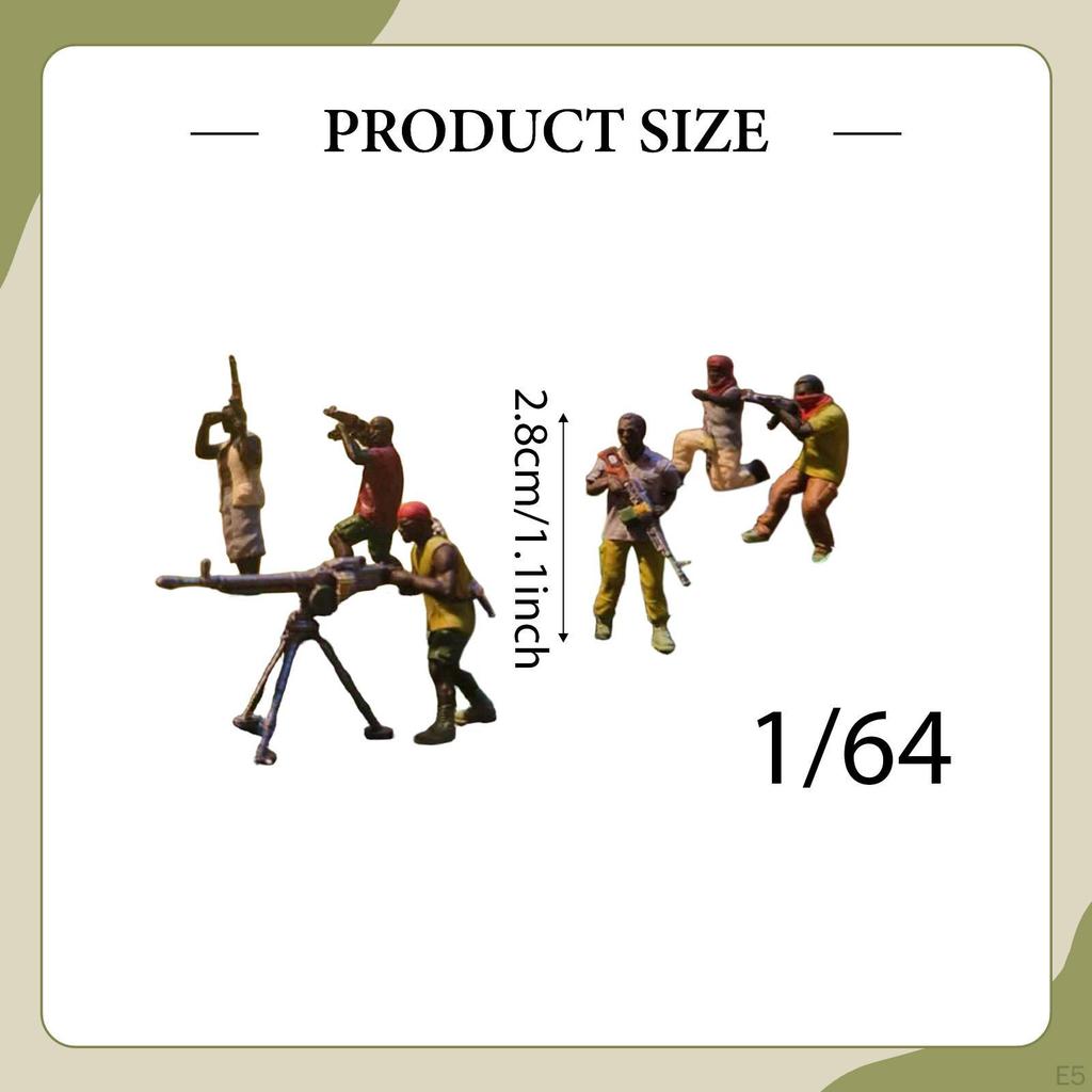 6 Miniature Figures At 1:64 Scale, Diorama Scenery, Decoration for Role-Playing Games, Indoor DIY