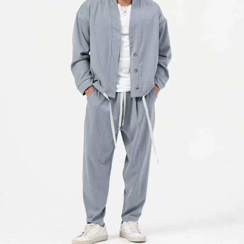 

Мужская спортивная куртка в европейском стиле, повседневный спортивный костюм XXXL светло-серый