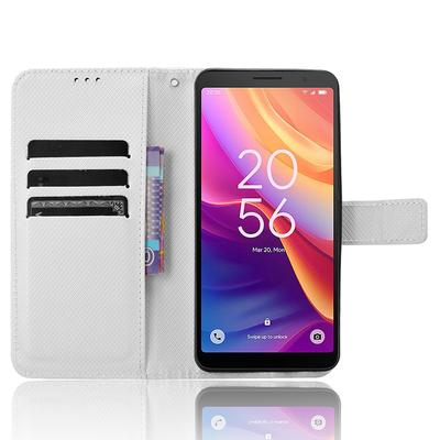 Pro TCL 501 Peněženkové pouzdro Diamantová textura PU kůže Kryt na telefon se stojánkem