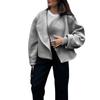 Winter 2025 European and American New White Woolen Cardigan Jacket Fan-shaped Buckle-free Cardigan Design Thickened Women's Coat
