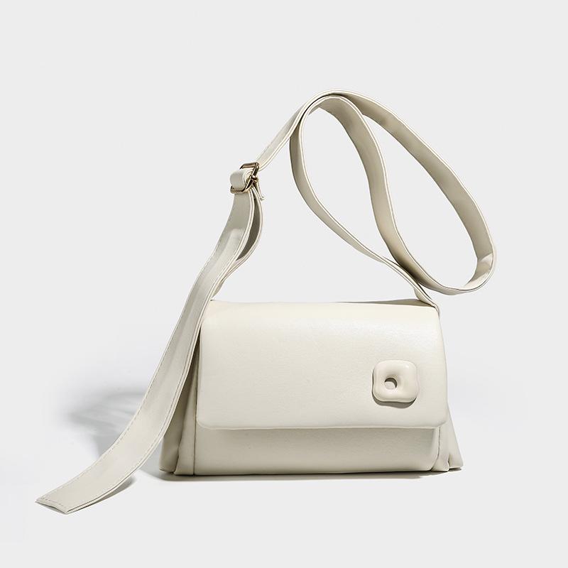 

2025 Trendy Textured Small Square Crossbody Bag: Versatile, Popular Niche Design in Solid Colors грязно-белый