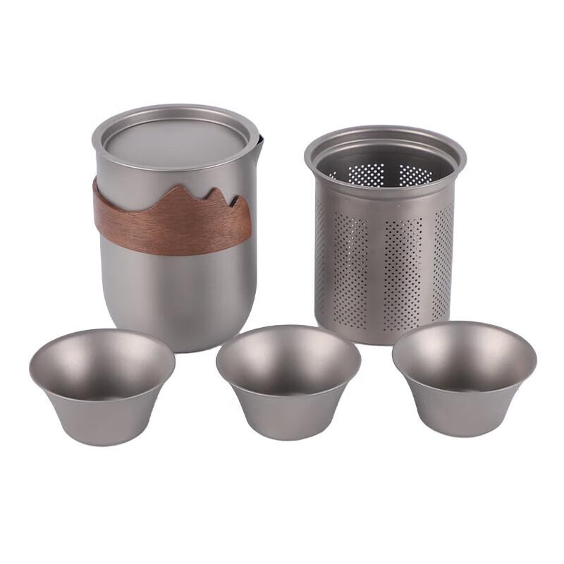 ZHOUYUEHENGSHENG Pure Titanium Portable Tea Set
