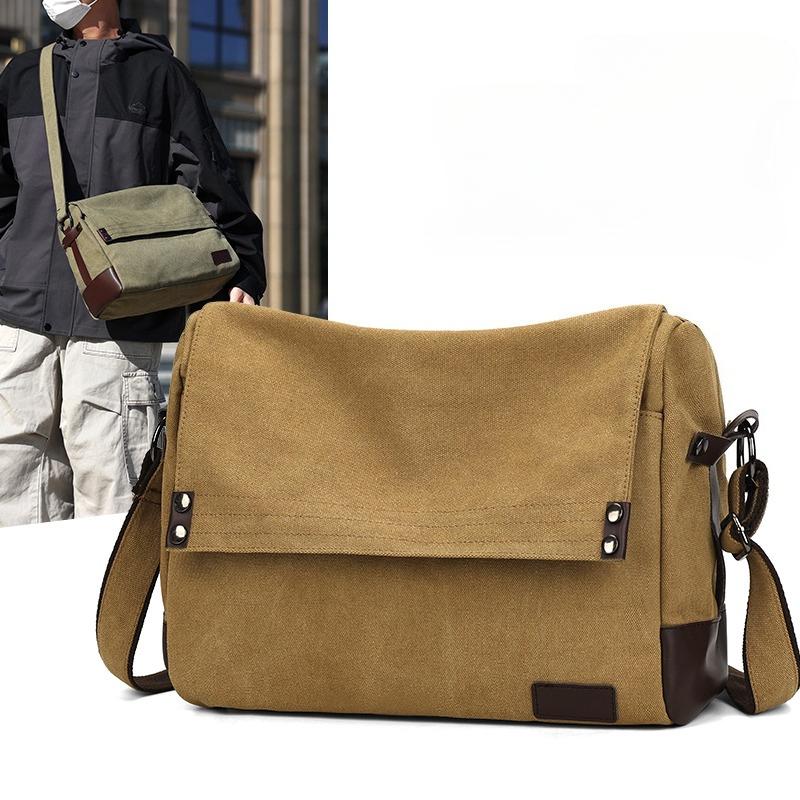 Fashion CrossBody Bag New Men Canvas Crossbody Shoulder Messenger Bags Man Casual Solid Multi Function Portable Male Bag